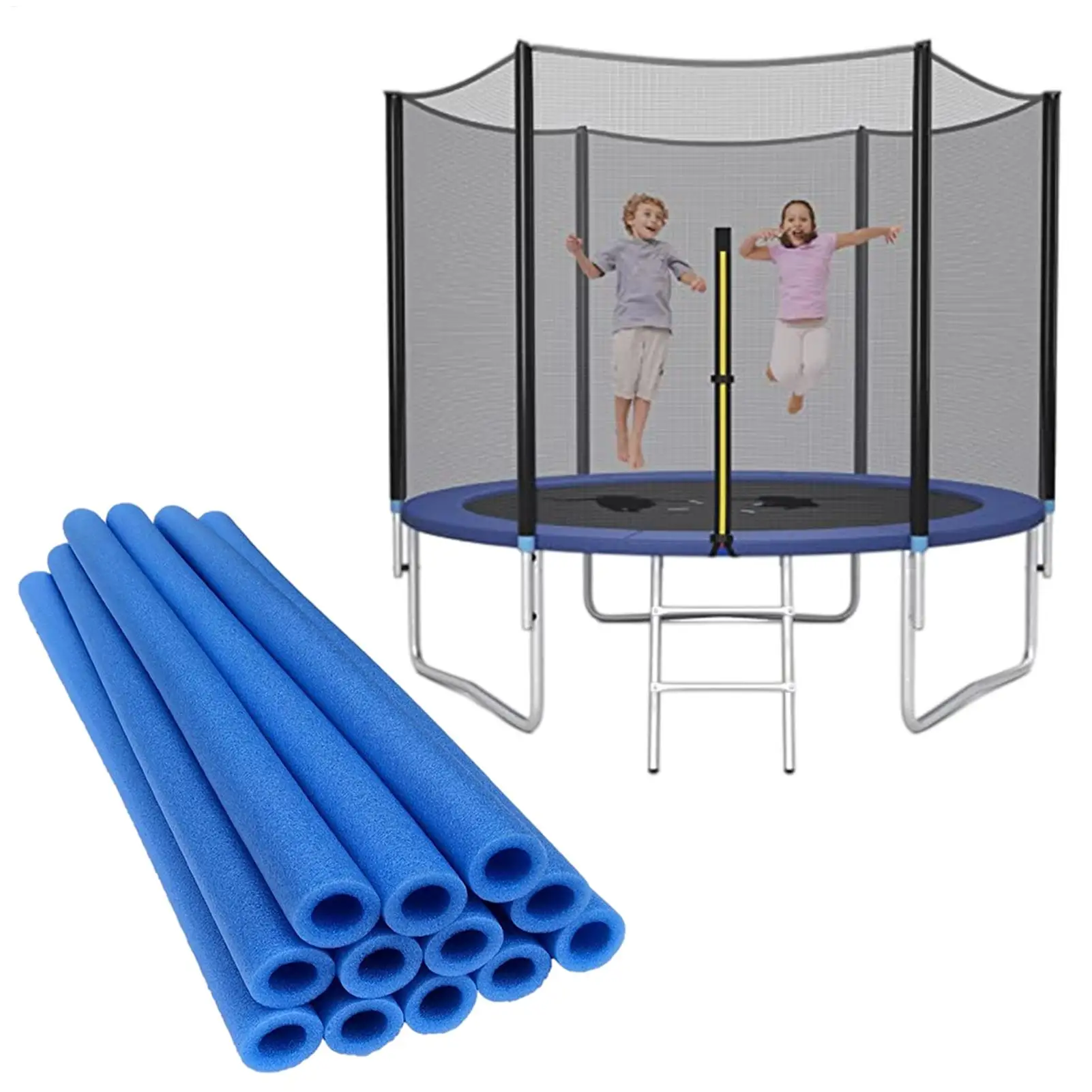 12PCS Trampolinstangen Abdeckung Polsterung Schaumstoffschläuche 40CM geschäumtes Rohr Schwammgehäuse schützende Trampolinstangenhülsen
