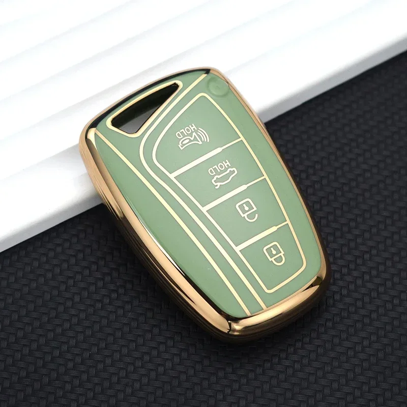 TPU Shell Fob do Hyundai Grandeur HG Sedan Genesis G80 Santa Fe 3DM Grand SantaFe IX45 EQUUS Azera Remote Key Case Cover Holder