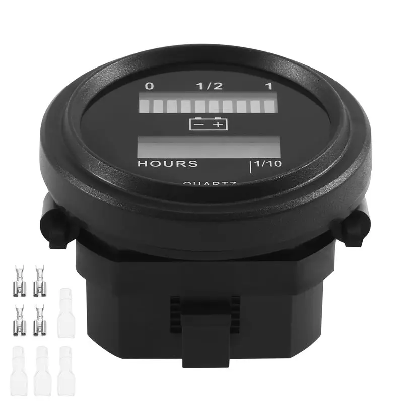 12V/24V/36V/48V/72V LED Digital Battery Status Charge Indicator With Hour Meter Gauge Black Top-Rated