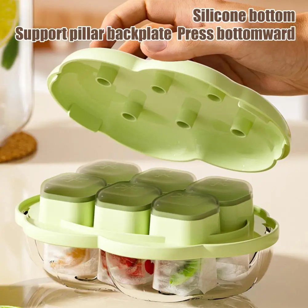 Odorless Ice Tray Mini Ice Cube Tray Set with Lids Easy-release Silicone Plastic Mold Stackable Leak-proof Freezer for Kitchen