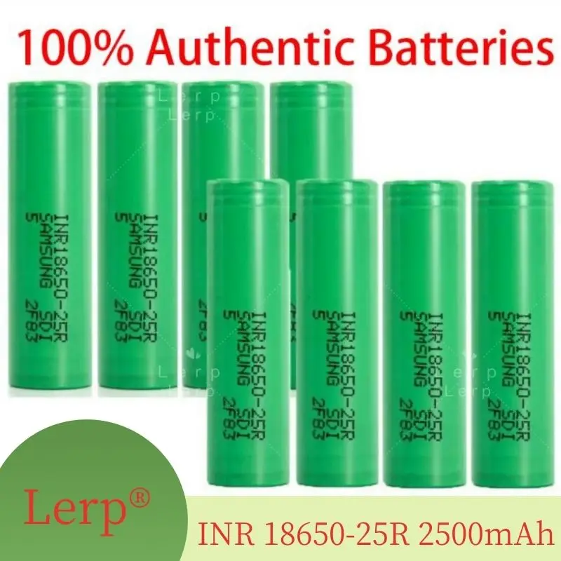 

100% INR1865 25R 1865 2500mAh 3.7V 18650 battery, OpladBare Hoge Stroom lithium battery, 20A