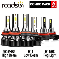 LED Combo Headlight High Low Beam 9005 HB3 H11 H8 Fog Light Bulbs Replacement Kit White 6000K for Toyota Corolla 2014 2015 2016