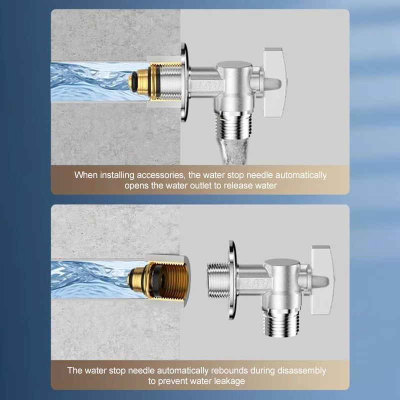 4 نقاط خط أنابيب الحرة المواد الخام حزام صمام إيقاف المياه صمام زاوية صنبور توقف المياه التلقائي المضادة للتسرب