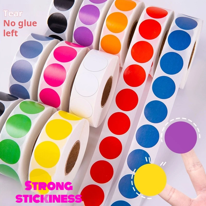 1000pcs/Roll 13MM Round Dot Stickers - Self-Adhesive Color Coding Labels for Organizing File Sorting Classroom & Office Supplies