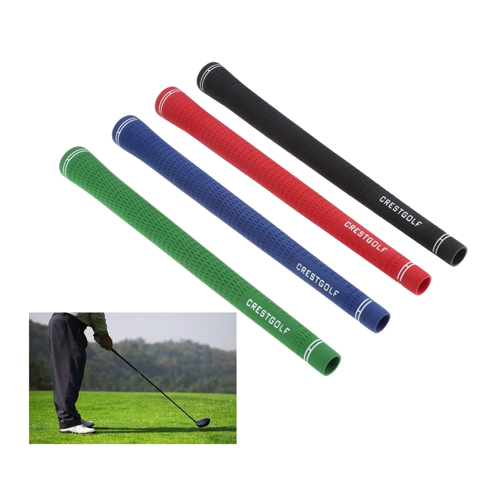 1pc Classic Golf Grip Cotton Line & Non-slip Rubber Handle Cover Standard Size 273mm Golf Club Grip For Golfer Training Practice