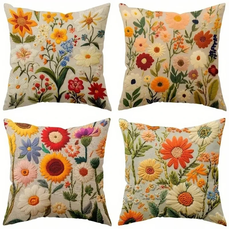 Floral-Pillow Covers: Bring Nature's Beauty to Your Home Sofa cushion cover home room decoration 2D flat printing