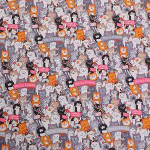 Peixe Impresso Tecido De Algodão para Costura Artesanal, Quilting Artesanal, Vestido De Bebê Tecido, Patchwork DIY, Gato Bonito, Novas Cores 12 principais vendas tecido estampa gato - №11