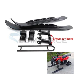 Black Plastic Skis Kit For ATV Go Kart UTV Buggy Quad Bike sled Snowmobile front wheel Modified Accessories