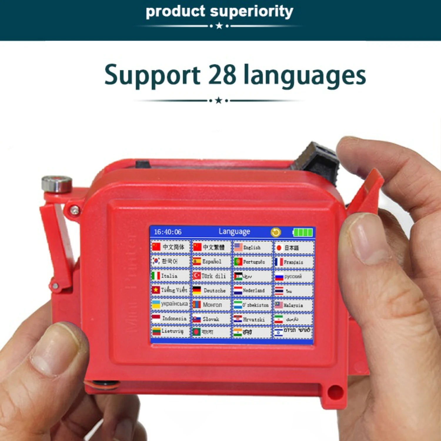 فايزر 12.7 ملم أحمر PC11plus طابعة نافثة للحبر صغيرة محمولة 28 لغة QR بار دفعة رمز التاريخ رقم الشعار شعار انتهاء الصلاحية