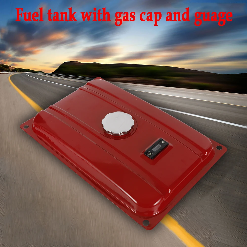 Universal 5 Gallon Generator Gas Tank Fuel Filter Cap Gauge Petcock Portable Replacement 5 Gallon Generator Gas Fuel Tank US