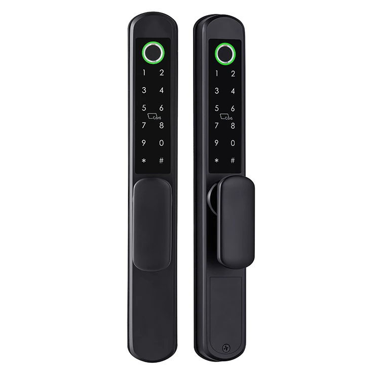 IP64 مؤهل مقاوم للماء في الهواء الطلق 2 مقابض خيار الألومنيوم انزلاق مزدوج الجانب بصمة سليم قفل الباب الذكي TT