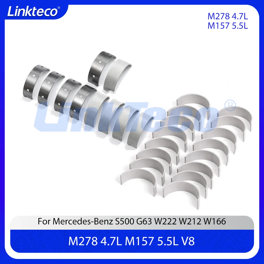Engine Main Bearing Connecting Rod Bearing Set Fit 4.6 4.7 5.5 T L M157 M278 For Mercedes-Benz E63 G63 S63 AMG 5.5L 5.5T 4.7L