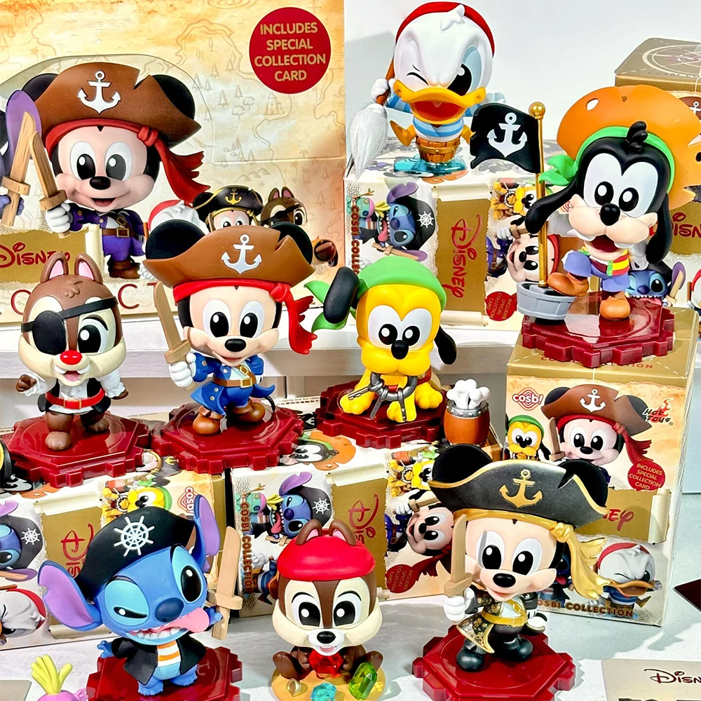 

Disney Микки Маус и друзья Go To Sea Series слепая коробка аниме стежка Микки Дональд Дак фигурки пиратские игрушки подарок на Рождество