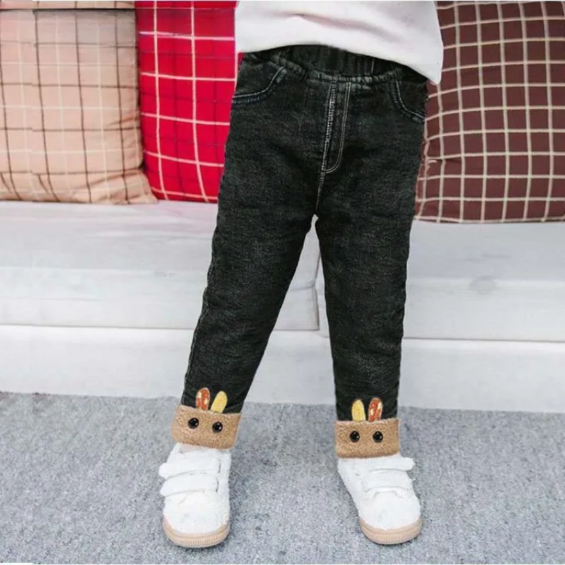 1-7 anni di modo nuovo autunno e inverno ragazze pantaloni foderati in pile pantaloni caldi per bambini pantaloni leggings imbottiti pantaloni per bambini