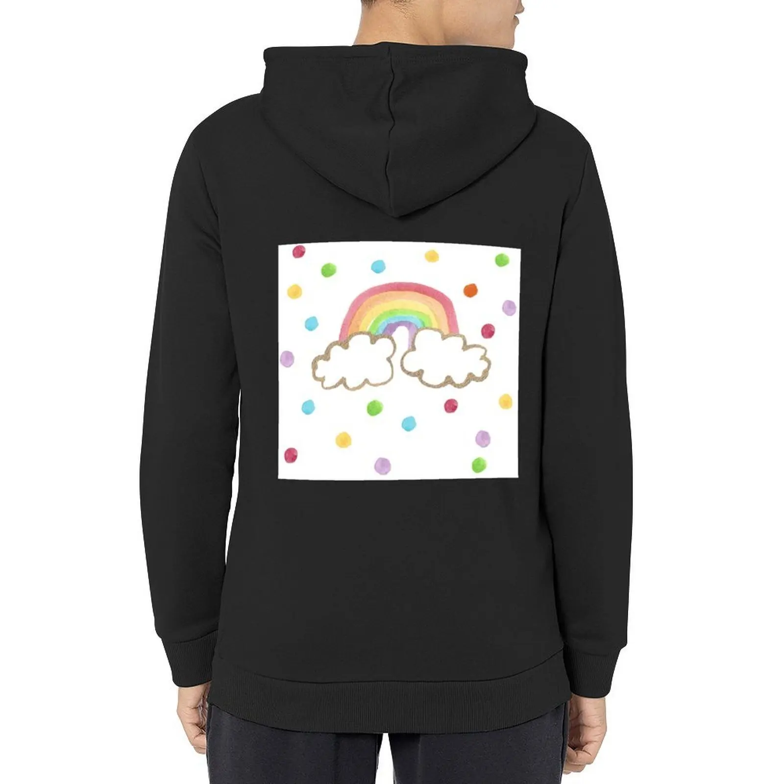

One Happy Rainbow watercolour Hoodie anime clothing male clothes korean autumn clothes autumn clothes men's hoodie sweatshirt