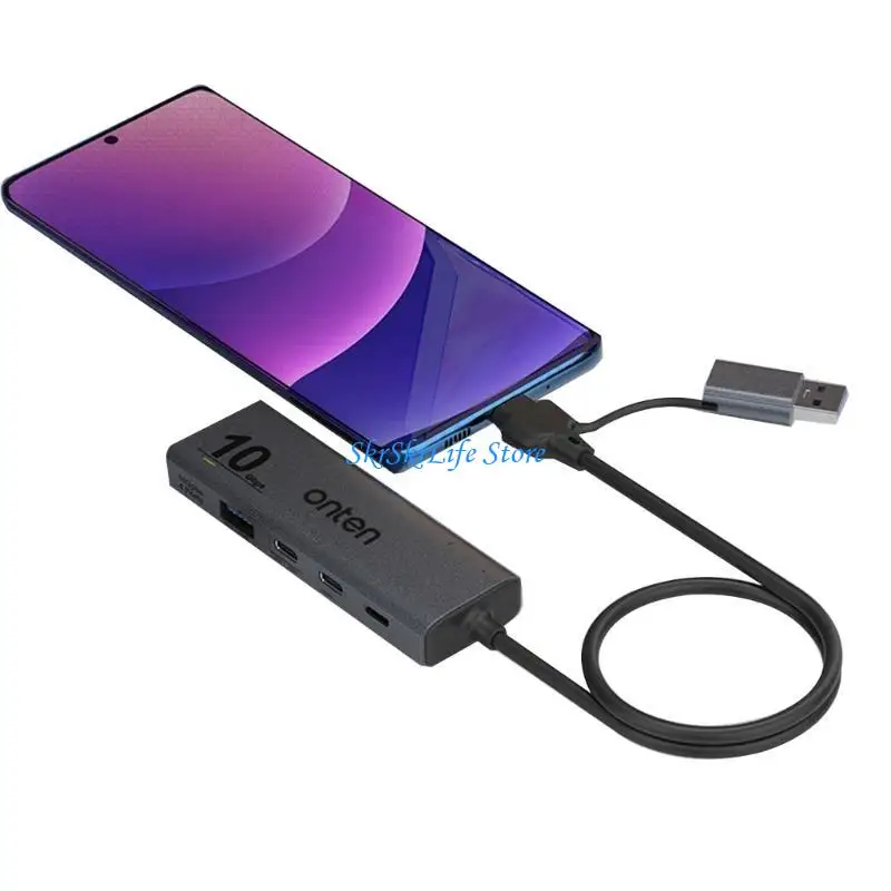 E65E USB Hub محول Multiport USB C محول Typec Docking Station نقل البيانات السريعة
