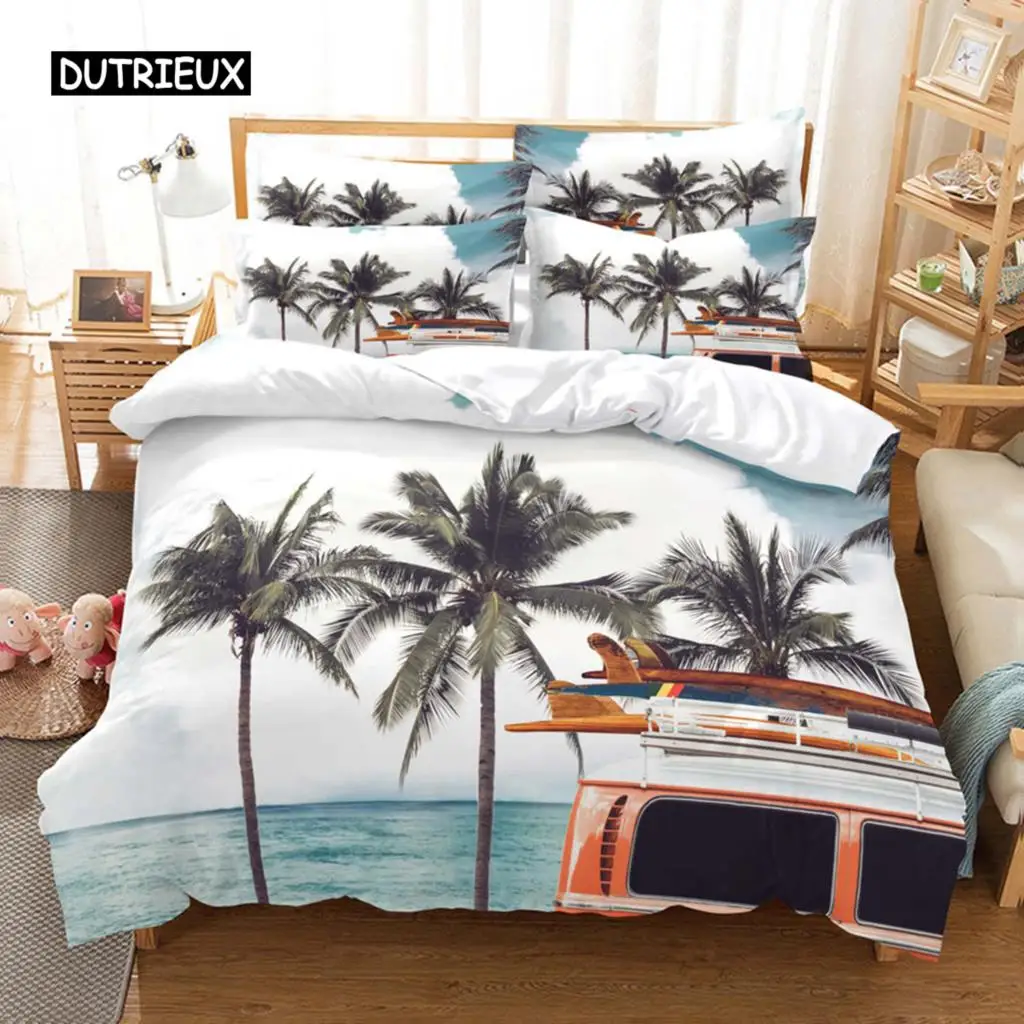 

Beach Coconut Tree Duvet Cover Natural Scenery Bedroom Decoration Quilt Cover Seaside Coconut Tree Hawaii Style Women Children