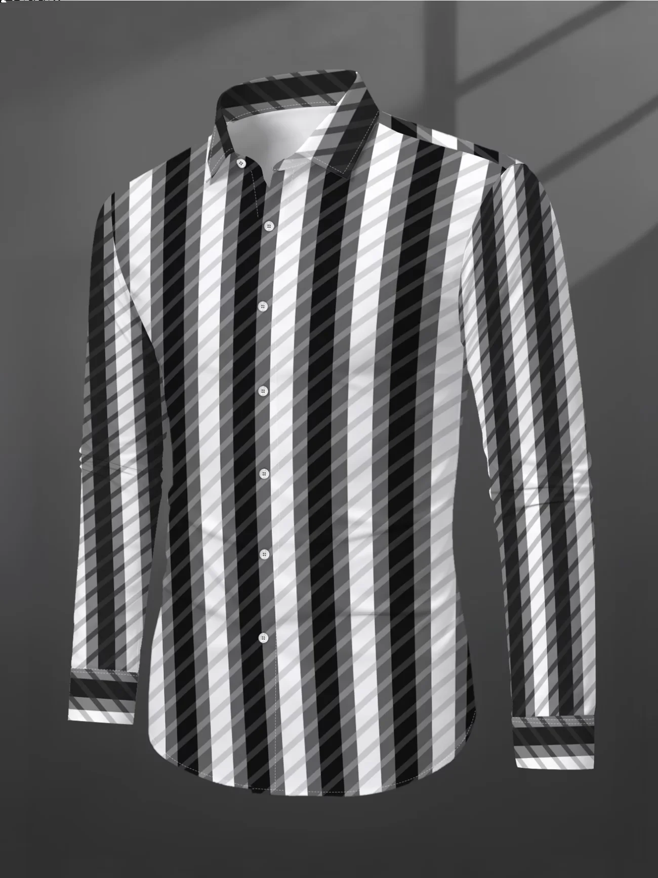 New black background and red border Navajo ethnic totem print men's long sleeved shirt Western style casual shirt