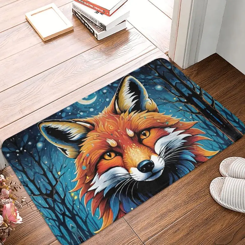 Custom Fox Doormat Anti-Slip Entrance Kitchen Bathroom Floor Door Mat Garden Carpet Rug