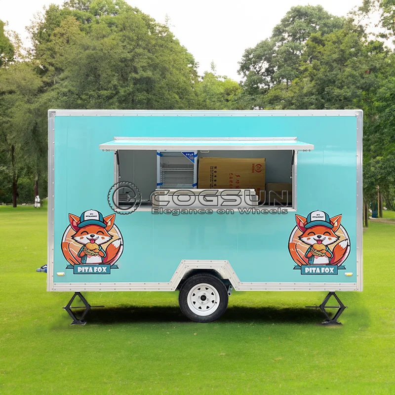 

2026 Mobile Food Truck Breakfast Family-Sized BBQ Trailer with Large Smoker Grill and Sink Unit