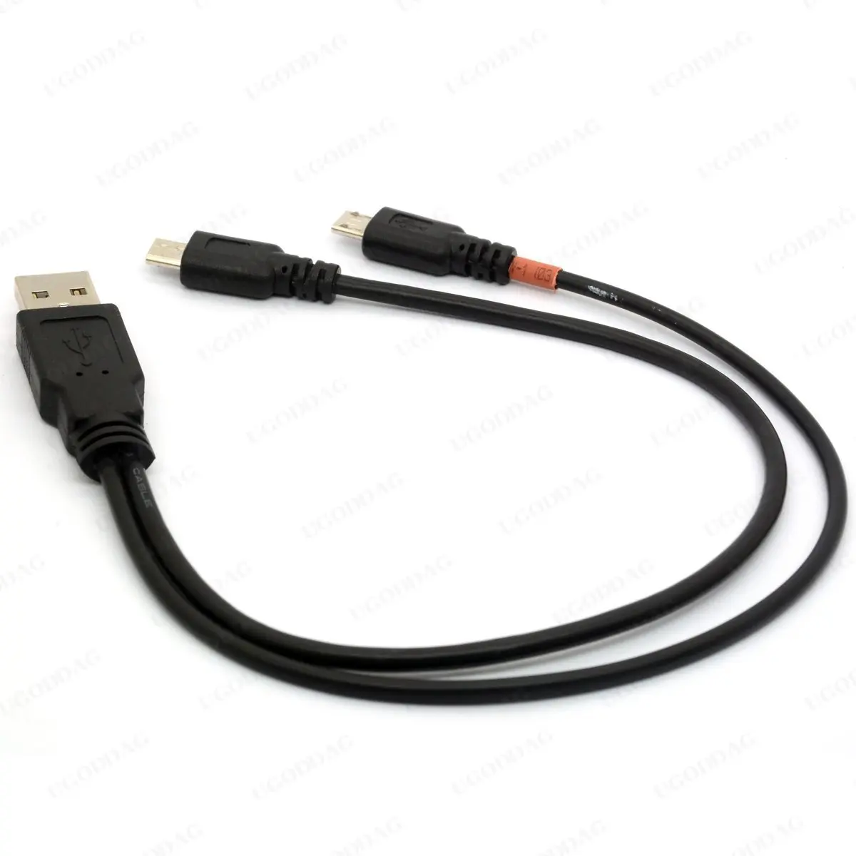 Разветвитель Y-образного кабеля Micro USB, 30 см, USB 2,0 A-Dual Micro B, усилитель мощности, адаптер-концентратор, 1 штекер-2 штекера, удлинитель Android