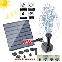 Solar Water Pond Pump Easy Installation with 6 Nozzles Water Pump Powered Panel Kit Decorative Props Portable for Outdoor Garden