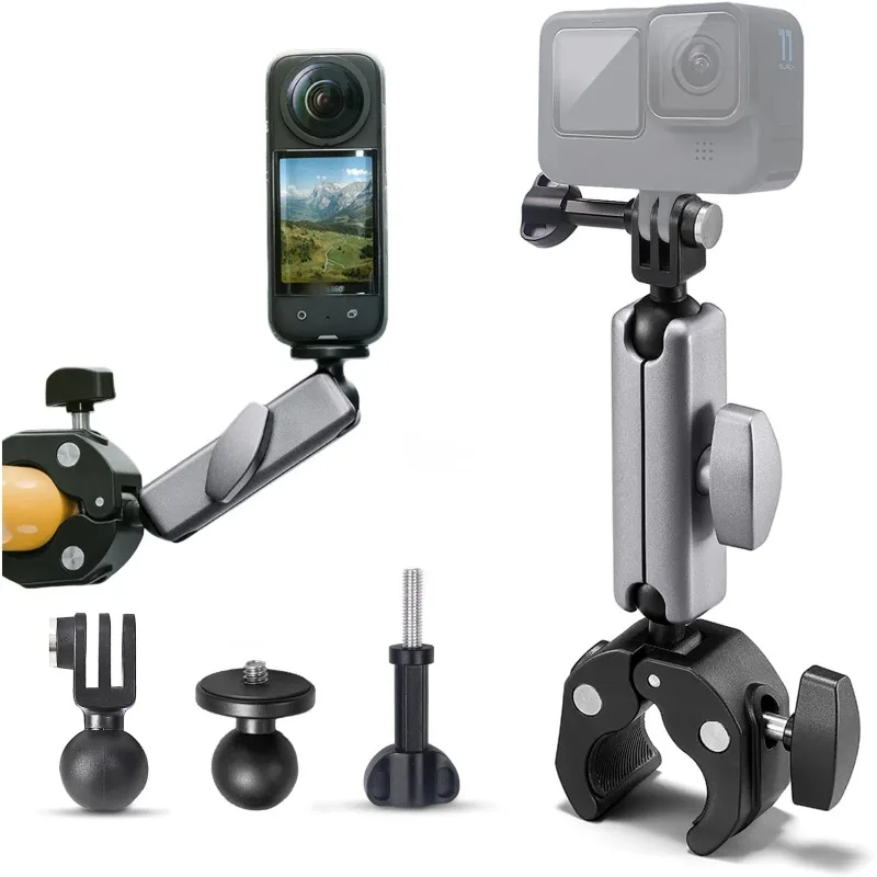 Aluminium Alloy Motorcycle Handlebar Bicycle Mount Holder for GoPro Hero 13 12 11 10 Insta360 Dji Osmo Action Camera Smartphone