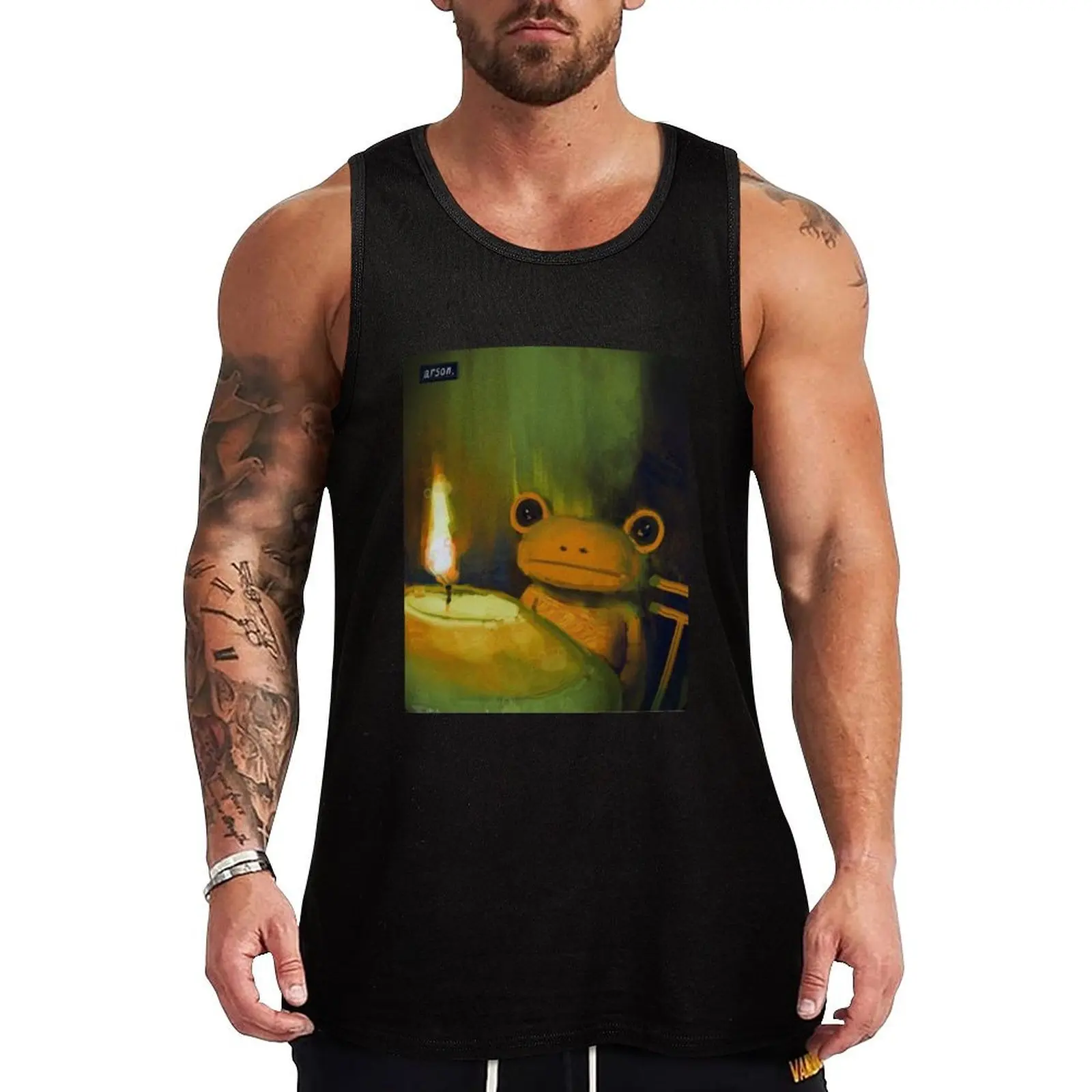 Evil Frog Painting Art Tank Top Men's clothes Men's sports t-shirt