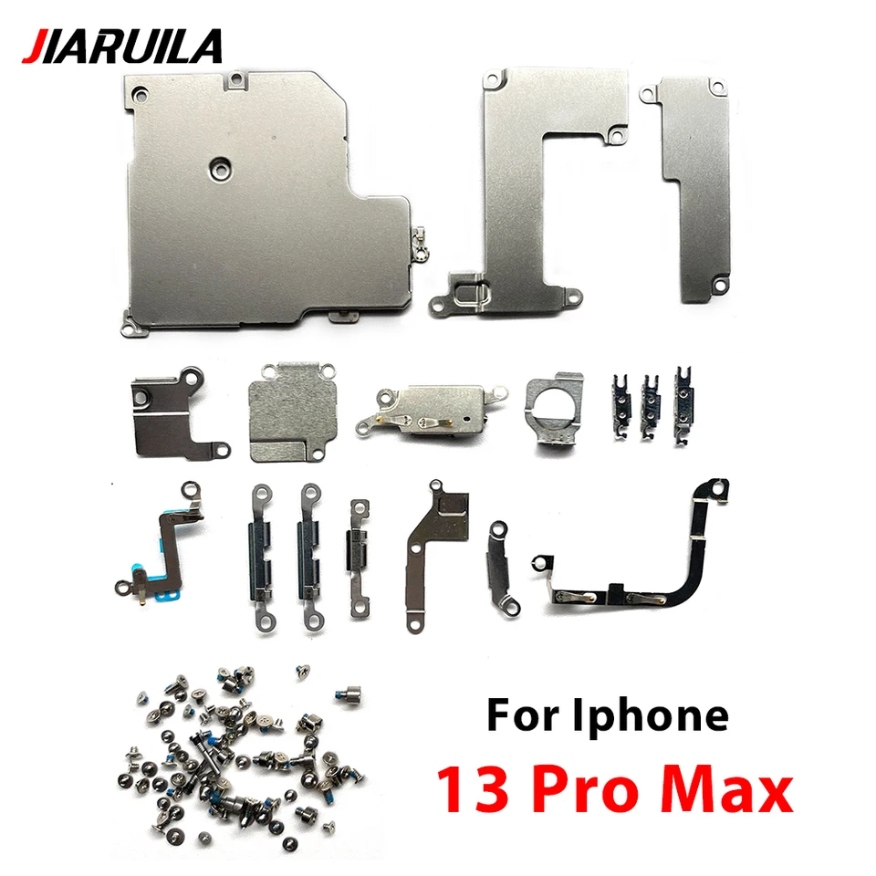 Set de 1 tornillos completos + soporte metálico interno para iPhone 11 12 13 14 15 Pro Max Mini 14 Plus, piezas pequeñas de hierro internas 4