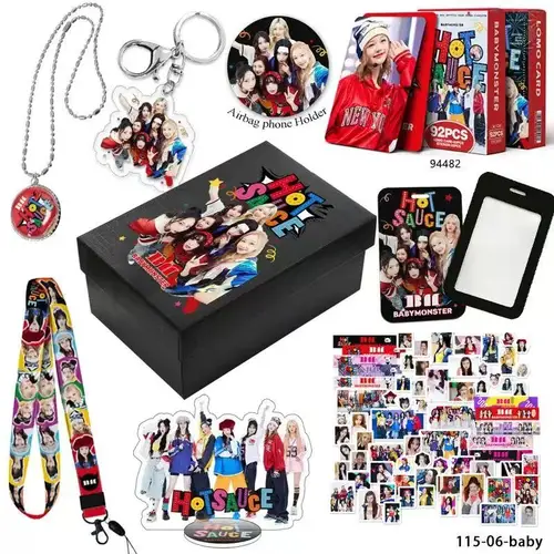 Kpop Idol BABYMONSTER nuevo álbum estrella periférica tarjeta pequeña collar pegatina tarjetero papelería conjunto Fans colección de regalos