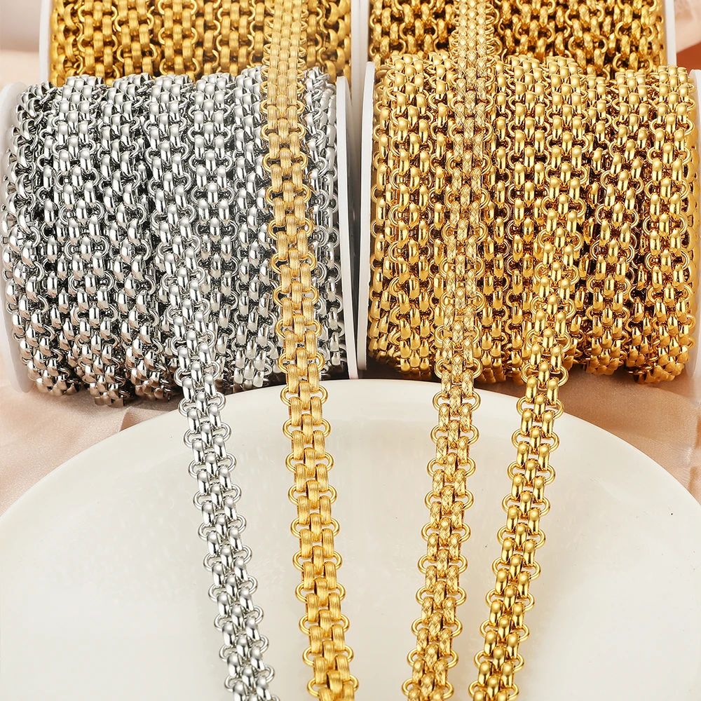 

1 Meter Stainless Steel 13mm Width Handmade Link Chains for DIY Punk Jewelry Making Hiphop Necklace Bracelet Accessories Bulk