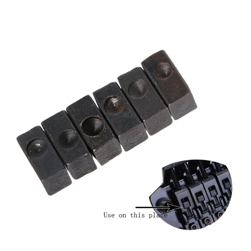 6 Pcs Electric Guitar Tremolo Bridge Saddle Clamp Locking String Insert Block