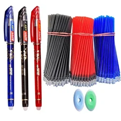 Erasable Gel Pen Set Pens Red Blue Black 0.5mm Refills Washable Handle Stationery School Office Writing Supplies