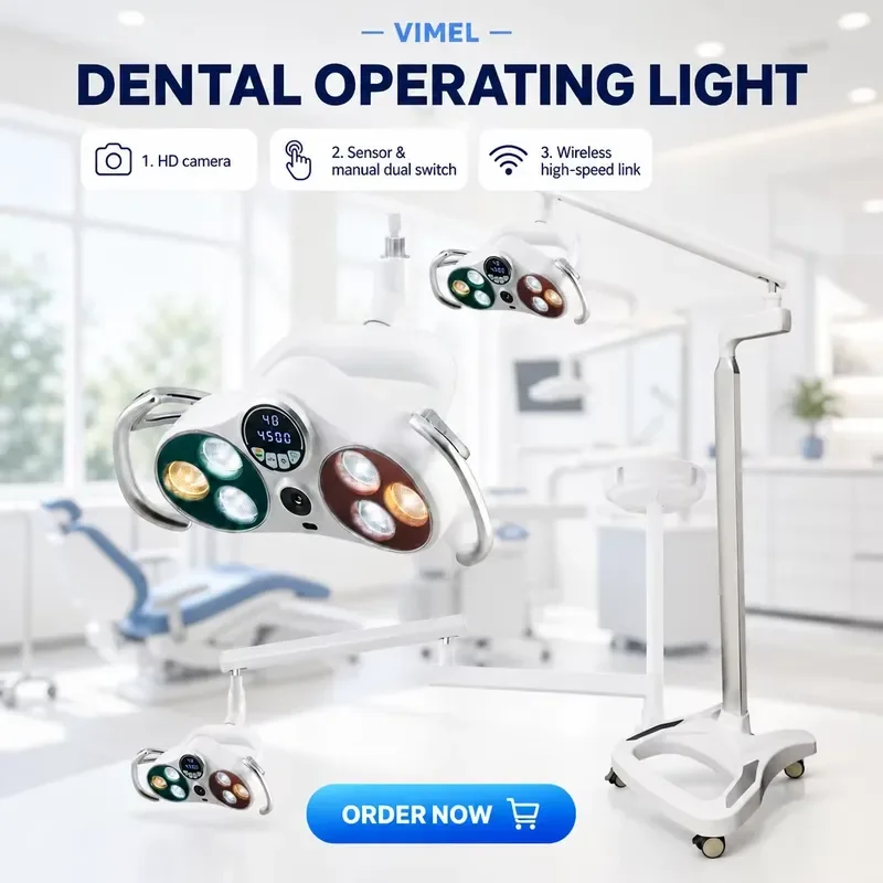 Oral Lamp With Video Recording 40000Lux Brightness Integrated LED Operation Light for Chair Unit