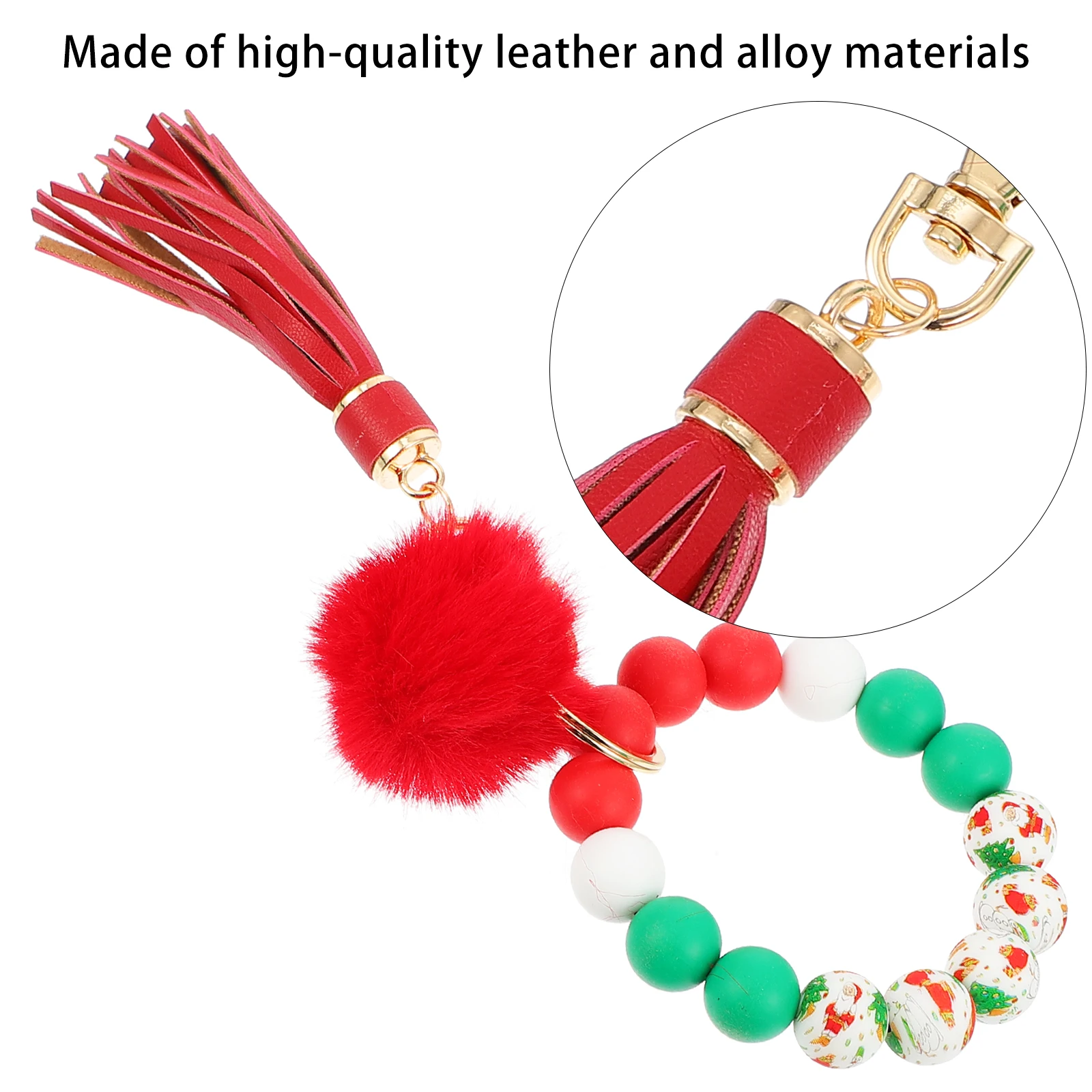 

Tassel Bracelet Keychain Cute Wristlet Strap Keychains Handmade Bag Charm Accessories Red