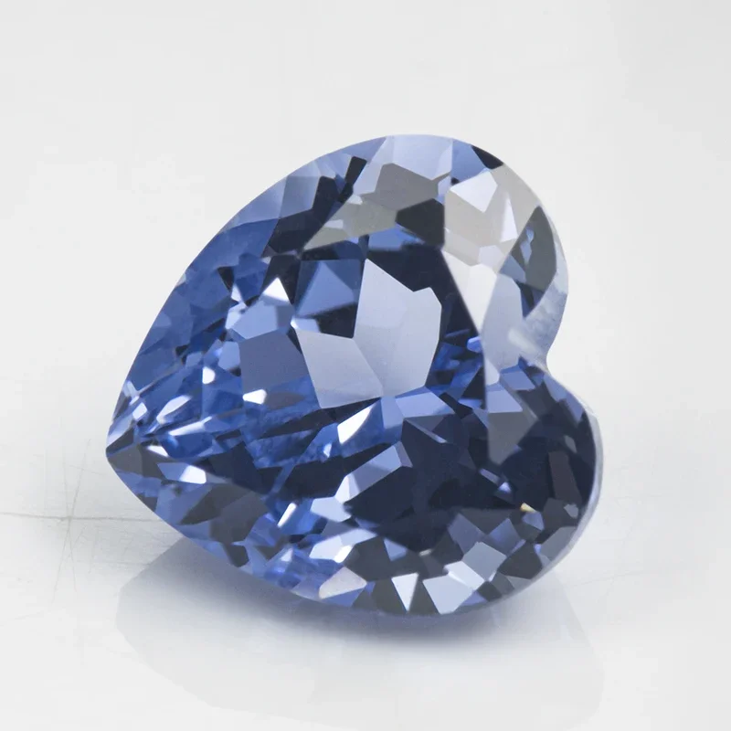 Lab Grown Sapphire Cornflower Color Heart Shape VVS1 Stone For Charms Diy Jewelry Making Materials Selectable AGL Certificate