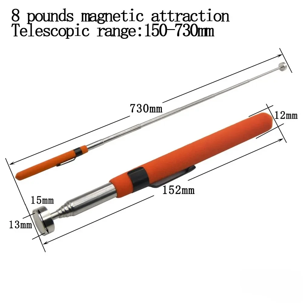 Portable Magnetic Telescopic Pick Up Tool With Pen Clip Multifunctional Metal Iron Rod Extractor Grabber For Auto Repair