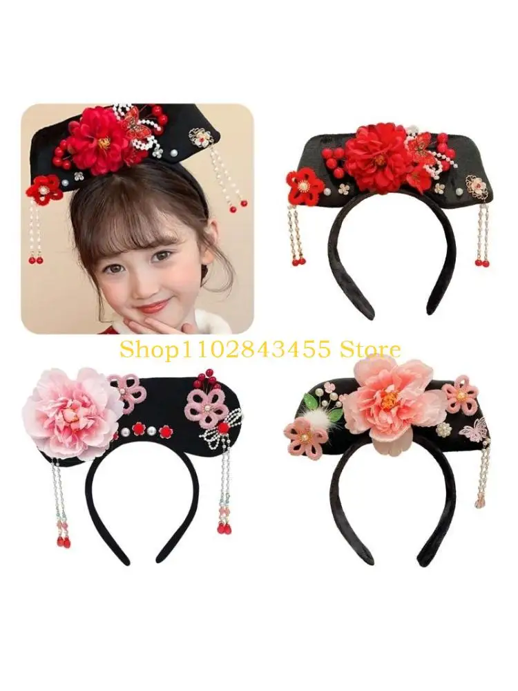 

49MC Girl Fun Hairbands Chinese Princess for Photo Studio Photo Flower Headwear