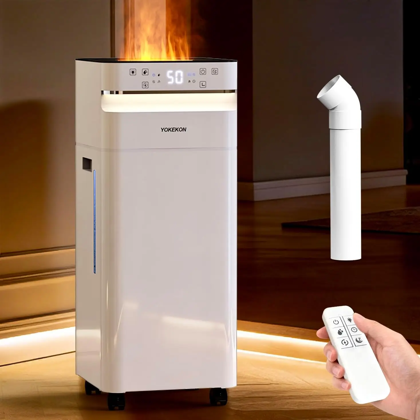 

Увлажнитель воздуха для больших помещений, объем 22 л, охватывает площадь до 1500 кв. футов, тихий режим для сна с ночником