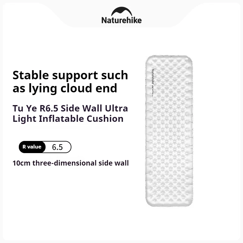 Matelas gonflable Naturehike R6.5, tapis de couchage épais, ultraléger, portable, pour le camping, la randonnée, les voyages en plein air, résistant à l'humidité