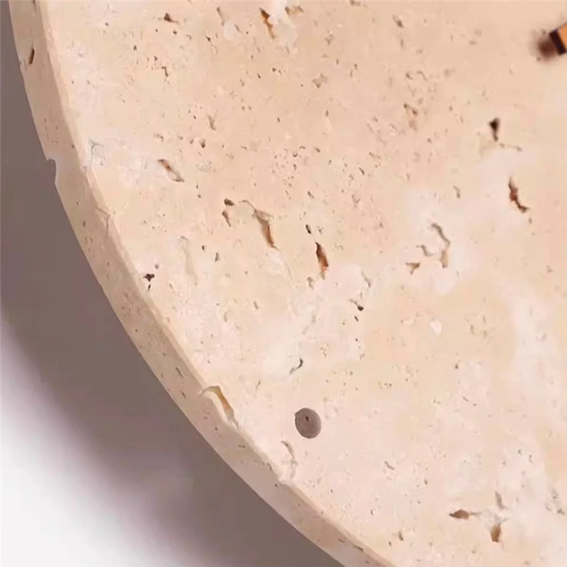 

【KITS】Japanese Wabi Sabi Style Yellow Cave Stone Round Clock Wall Light For Bedroom For Living Room Foyer Backdrop Home Decor