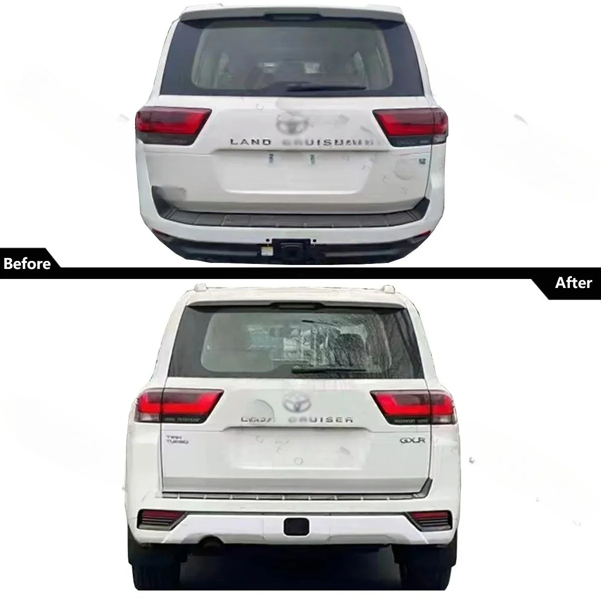 طقم هيكل جديد لسيارة Toyota LC300 VX 2022- تم تعديله إلى طراز ZX، بما في ذلك مجموعات المصد الأمامي والخلفي.