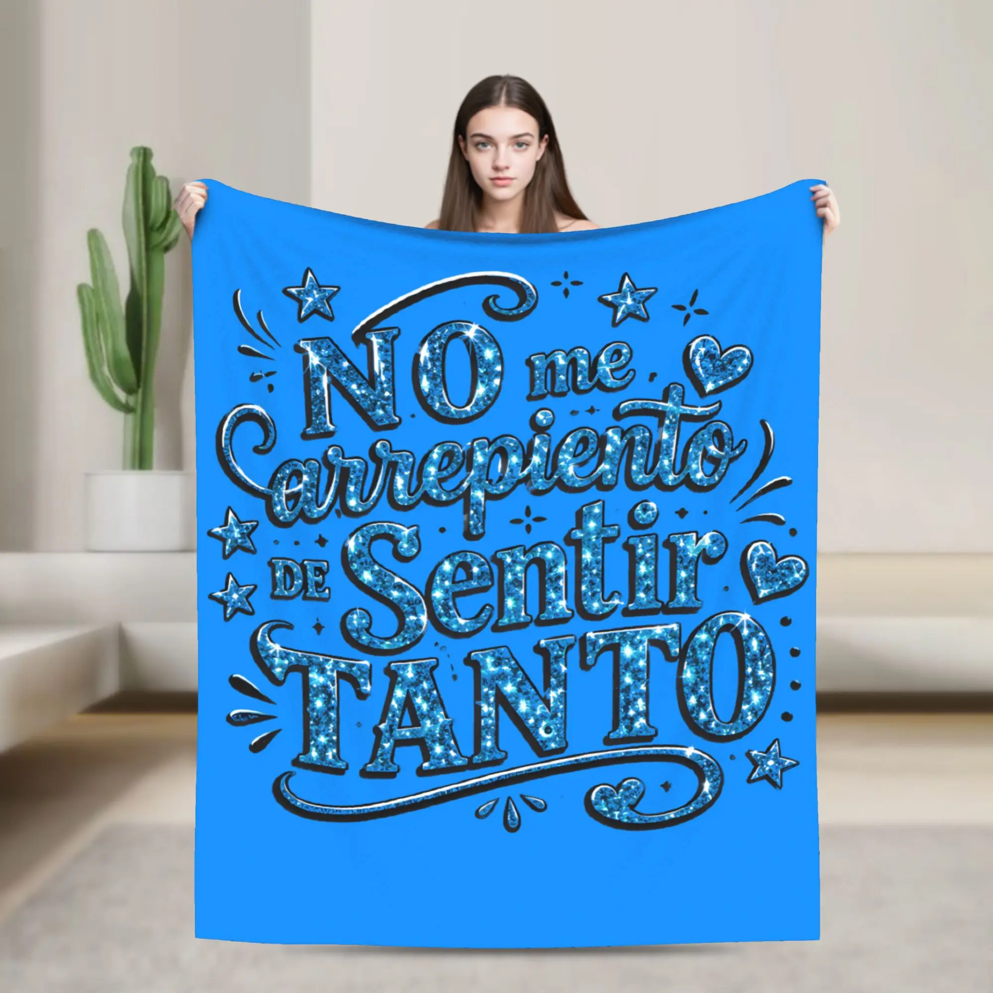 No Me Arrepiento De Sentir Tanto Blankets Karol G Flannel Funny Warm Throw Blanket for Bedding Lounge Autumn/Winter