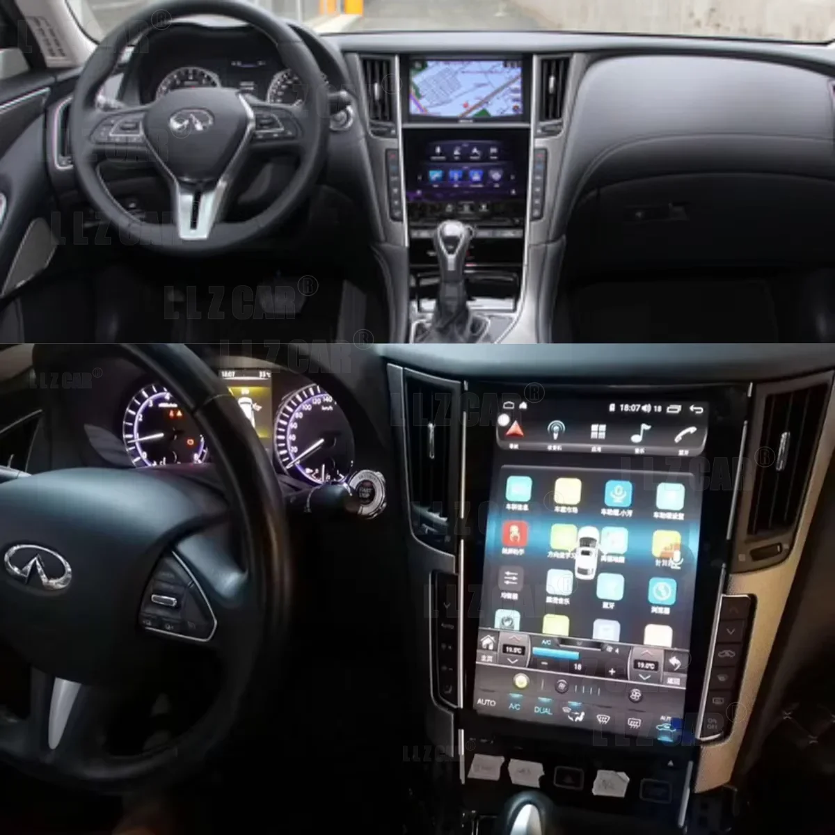 13.6 بوصة لإنفينيتي Q50 Q50L Q50S Q60 Q60S 2013-2019 نظام تحديد المواقع نافي راديو السيارة الوسائط المتعددة أندرويد شاشة اللاسلكية Carplay رئيس وحدة