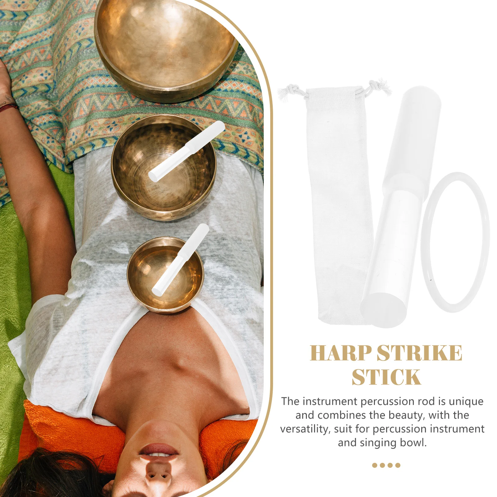 

1Set Acrylic Crystal Rod Singing Bowl Mallet Striker Durable Versatile Meditation Accessory Singing Bowl Mallet