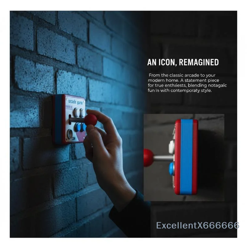Plaque de commutation murale de style rétro arcade avec boutons, décoration durable pour la maison et le studio de jeu