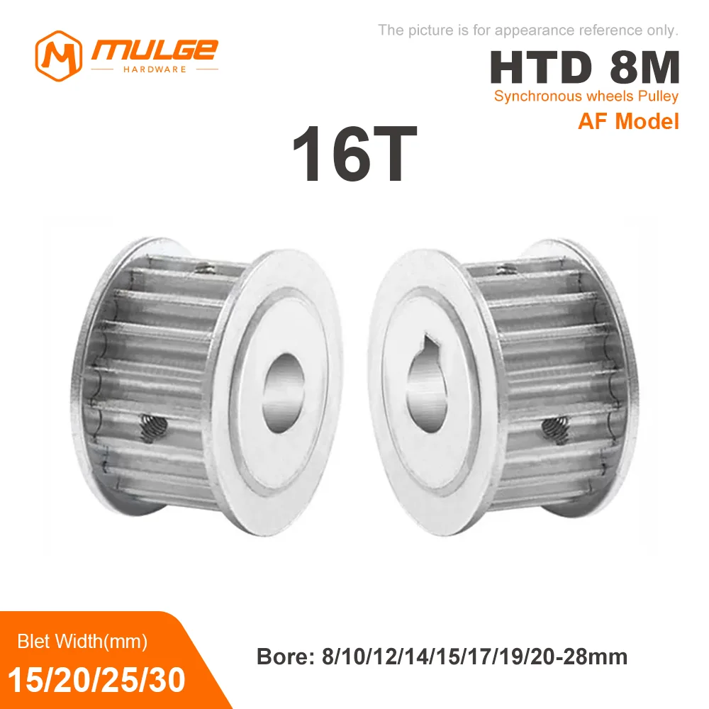 HTD 8M 16Tooth Timing Pulley 8M-16T Synchronus Pulley Bore 8/10/12/14-20mm For Width 15/20/25/30mm 8M Timing Belt