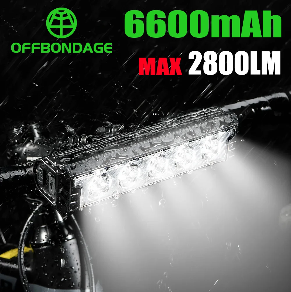 Bicycle Light Front Bike 6600mAh Headlight Waterproof Flashlight USB Charging MTB Road Cycling Lamp Mountain Bicycle Accessories