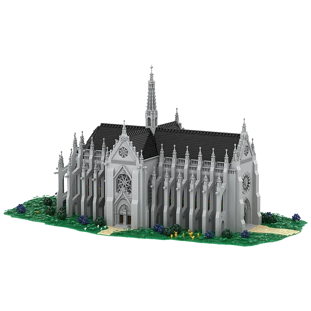 Gobricks MOC Kathedrale des Heiligen Remigius Bausteine Berühmte mittelalterliche Gothic Architektur Stil Modell Ziegel Spielzeug Geschenk