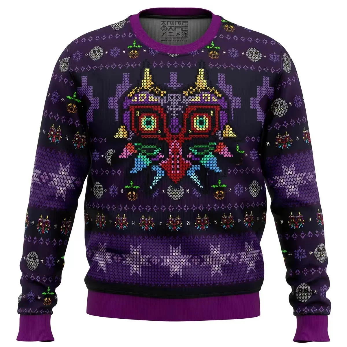 Majoras Mask Seamless Pattern Zelda Ugly Christmas Sweater Autumn Women Men Pullover Tops 2025 Fashion Couple Hoodie Sweatshirt